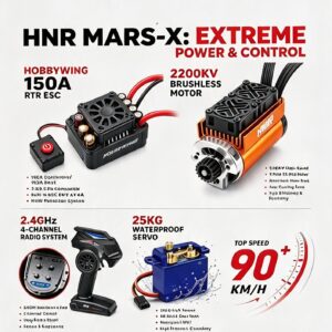 HNR Mars-X H9901 Brushless 1/8 Scale RC Truck 90kmh Hobbywing 6S Battery Included - Image 4