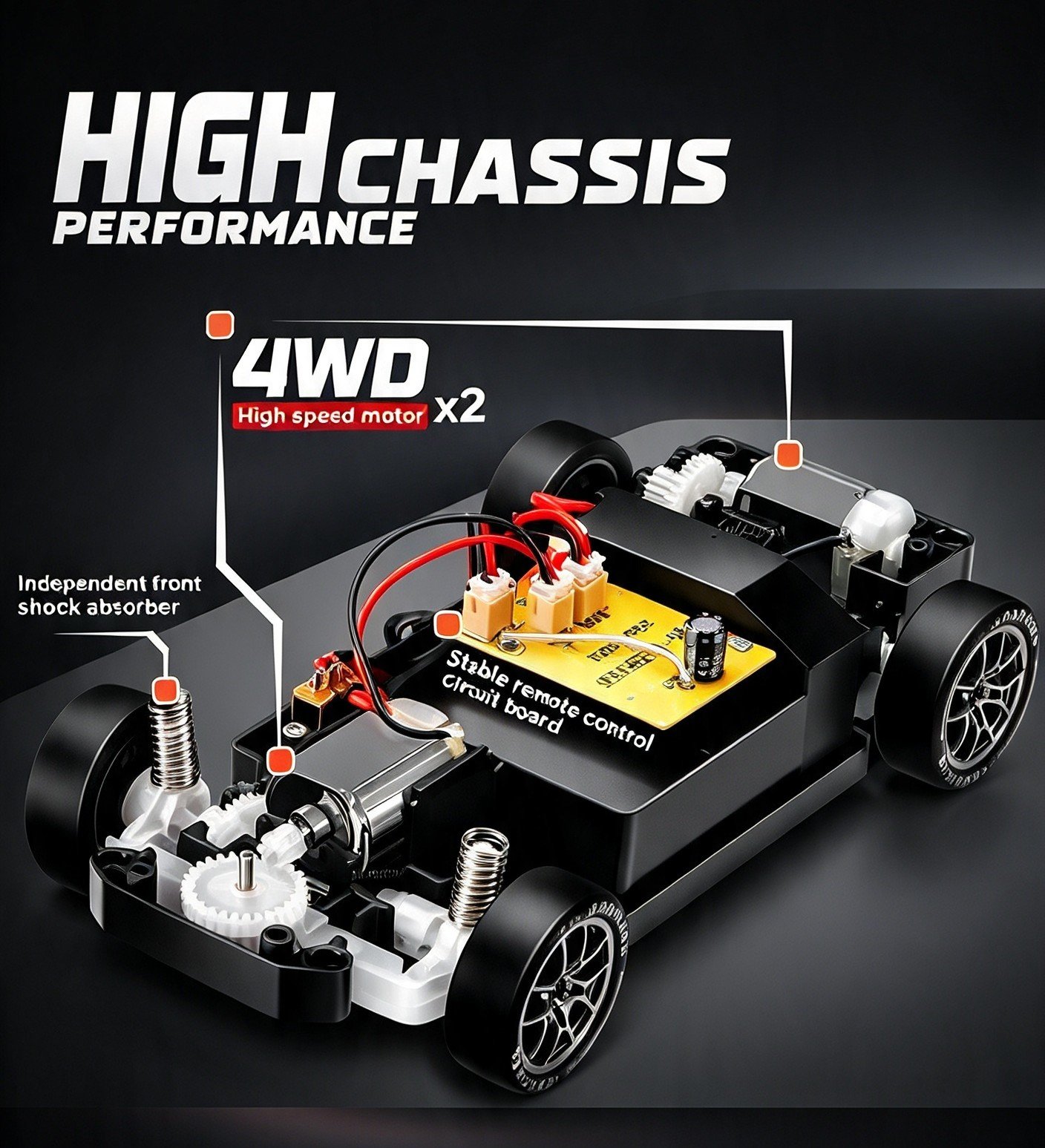 1:24 RC Drift Racer GTR Inspired Upgraded Precision Remote Edition Gray - Image 3