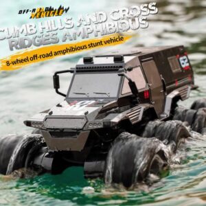 8-wheel Drive Amphibious Remote Control Crawler Truck Land & Water Black - Image 8