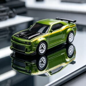 1/64 Desktop Drift Racer Dodge Challenger Inspired Muscle RC Car Green