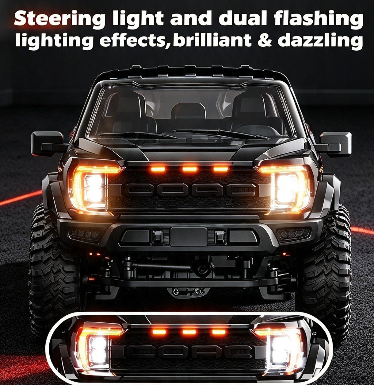 Hstar F-150 Raptor 1:12 Scale 4WD Off-Road RC Crawler Black - Image 4