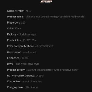 New Upgrade KFPLAN KF10 RC Car 1/10 Scale Truck 45KM/H High-Speed Off-Road Vehicle high speed Climbing Remote Control Car - Image 13
