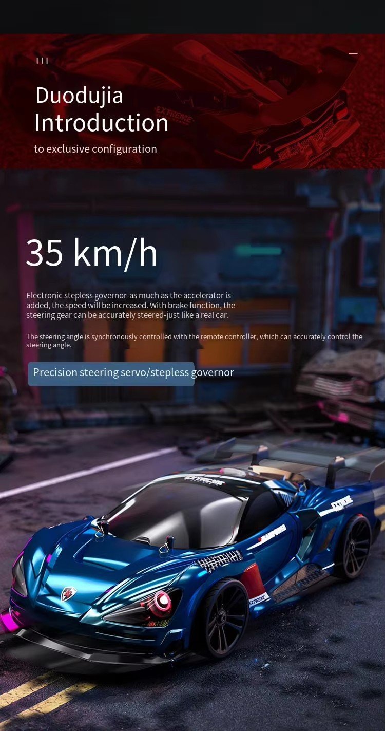 SCY-16301 | 1:16 4WD Flat Track Drift Car | 45km/h | LED Lights + Drift Wheels Red - Image 13
