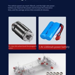 SCY-16301 | 1:16 4WD Flat Track Drift Car | 45km/h | LED Lights + Drift Wheels Red - Image 9