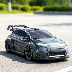 1:24 RC Rally Inspired Drift Racing Car 20kmh Iconic Rally Inspired Drift Car Racer Green