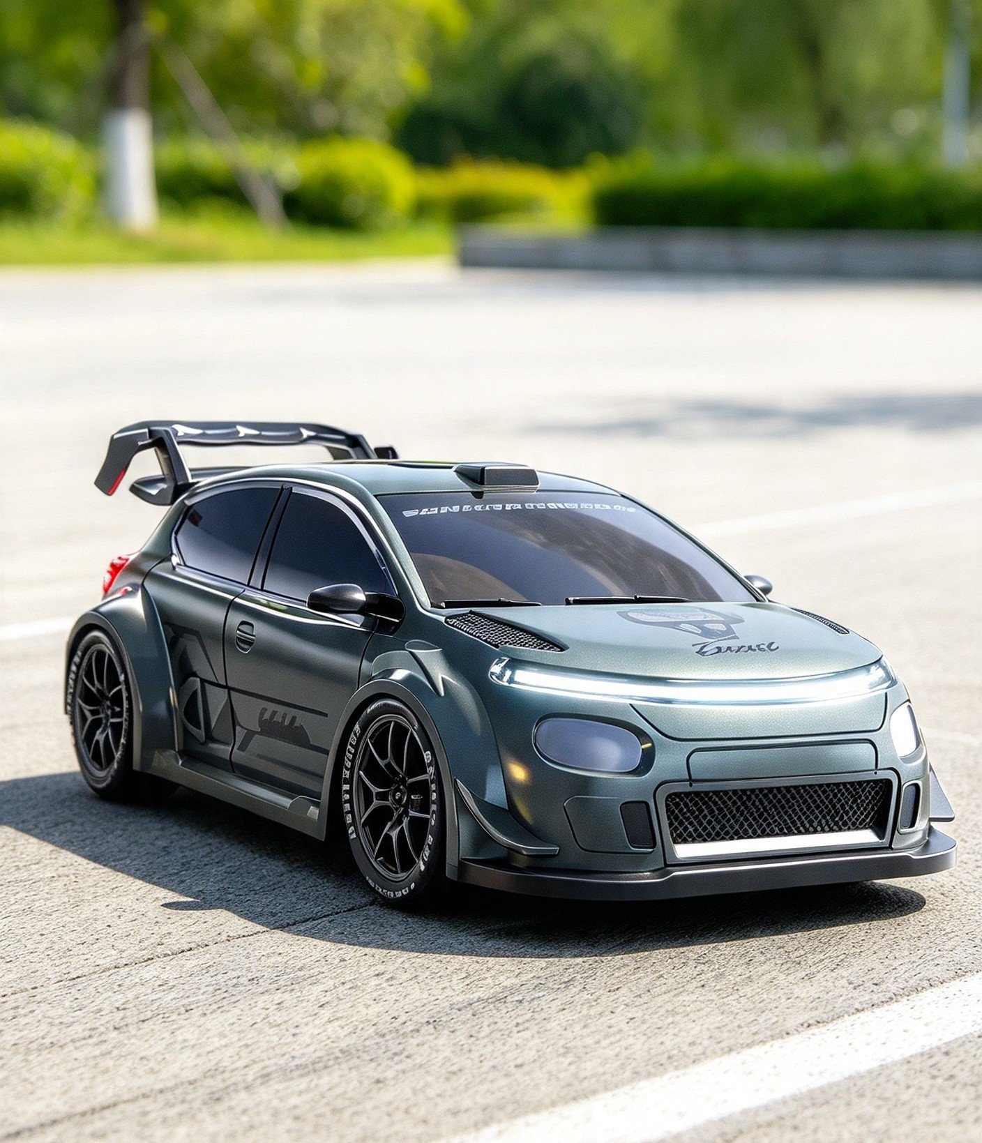 1:24 RC Rally Inspired Drift Racing Car 20kmh Iconic Rally Inspired Drift Car Racer Green