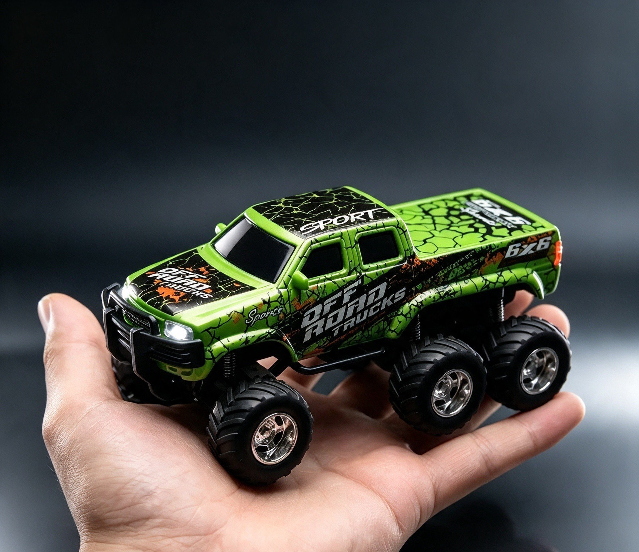 1:64 Scale, 6 Wheeler All-Terrain Off-Road Vehicle with LED Lights - Image 4