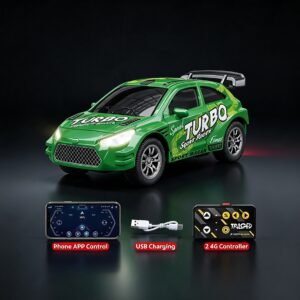 1/64 Mini Sports Car 2.4G Pocket-Sized Alloy Crawler 3-Speed Cruise Control Green
